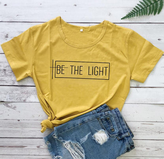 Be the Light: 100% Cotton Soft Tees for Positive Vibes