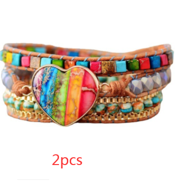 Aura Wrap: The 7 Chakra Leather-Wrapped Bracelet