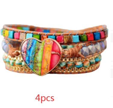 Aura Wrap: The 7 Chakra Leather-Wrapped Bracelet