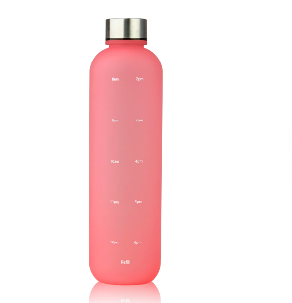 Frosted Gradient Sports Water Bottle: Various Styles, Plastic Material