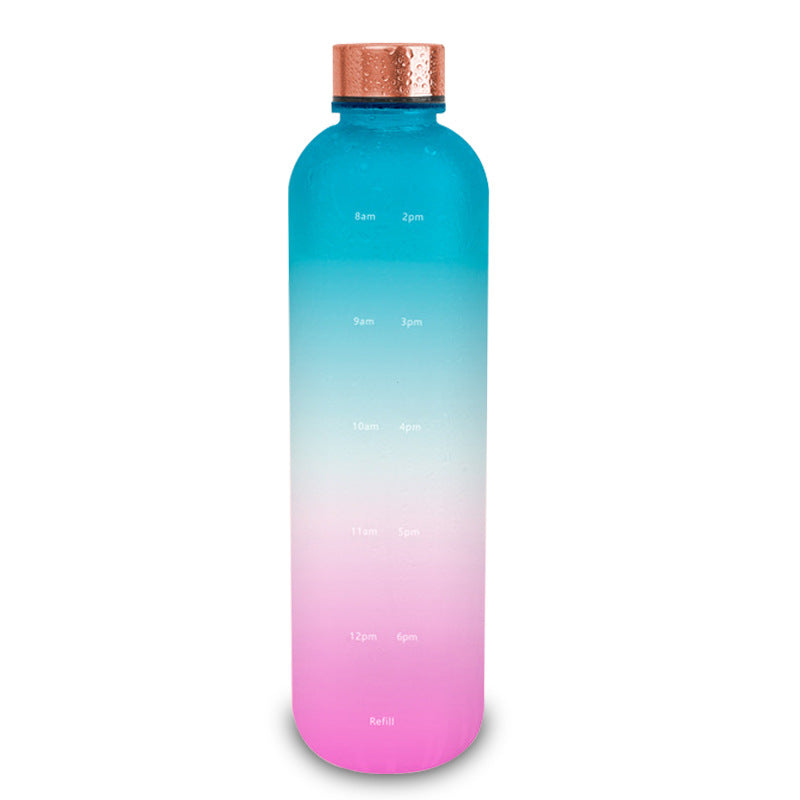 Frosted Gradient Sports Water Bottle: Various Styles, Plastic Material