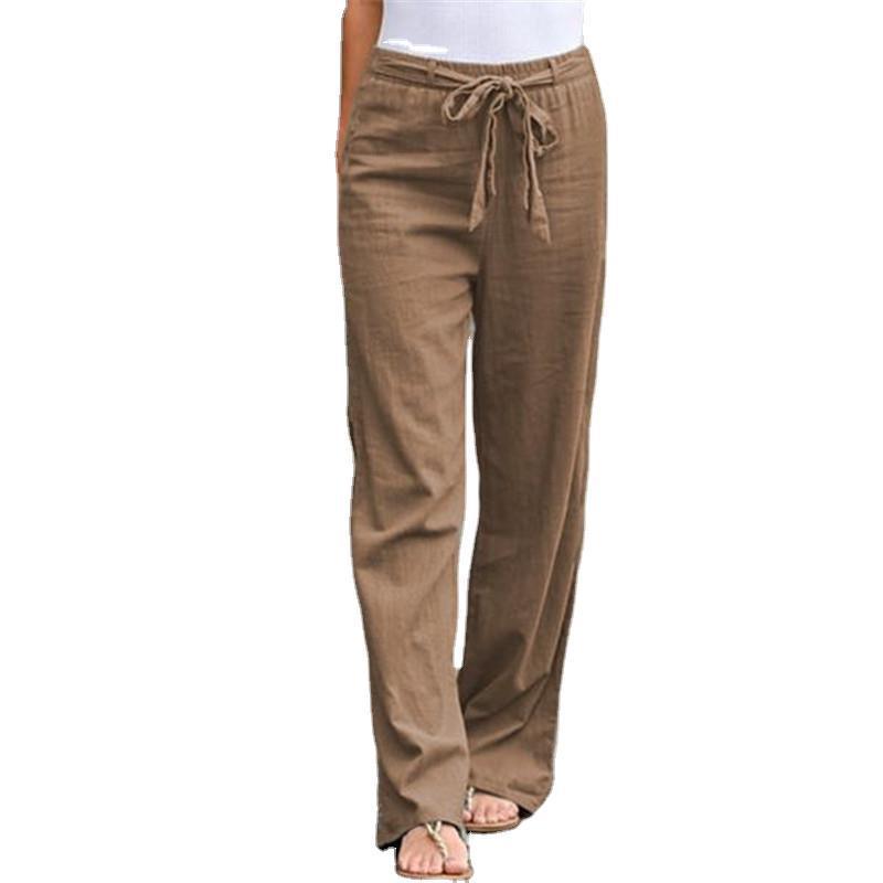 Women's Casual Yoga Pants: Loose Fit Linen Trousers