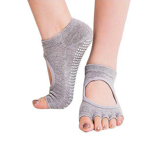 Peep Toe Perfection: 3 Pair Pack of Gripped Yoga Socks for Women