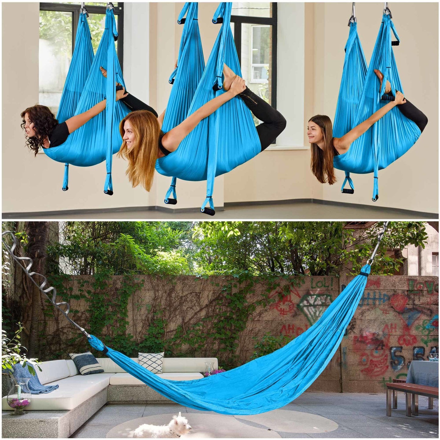 Elevate Your Yoga: Aerial Flying Trapeze Swing Set - Holds up to 440 lbs